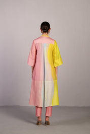 Ripple Soft Pink & Bright Yellow Kurta Set