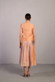 Candy Floss Soft Grey & Orange Skirt Set