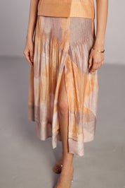 Candy Floss Soft Grey & Orange Skirt Set