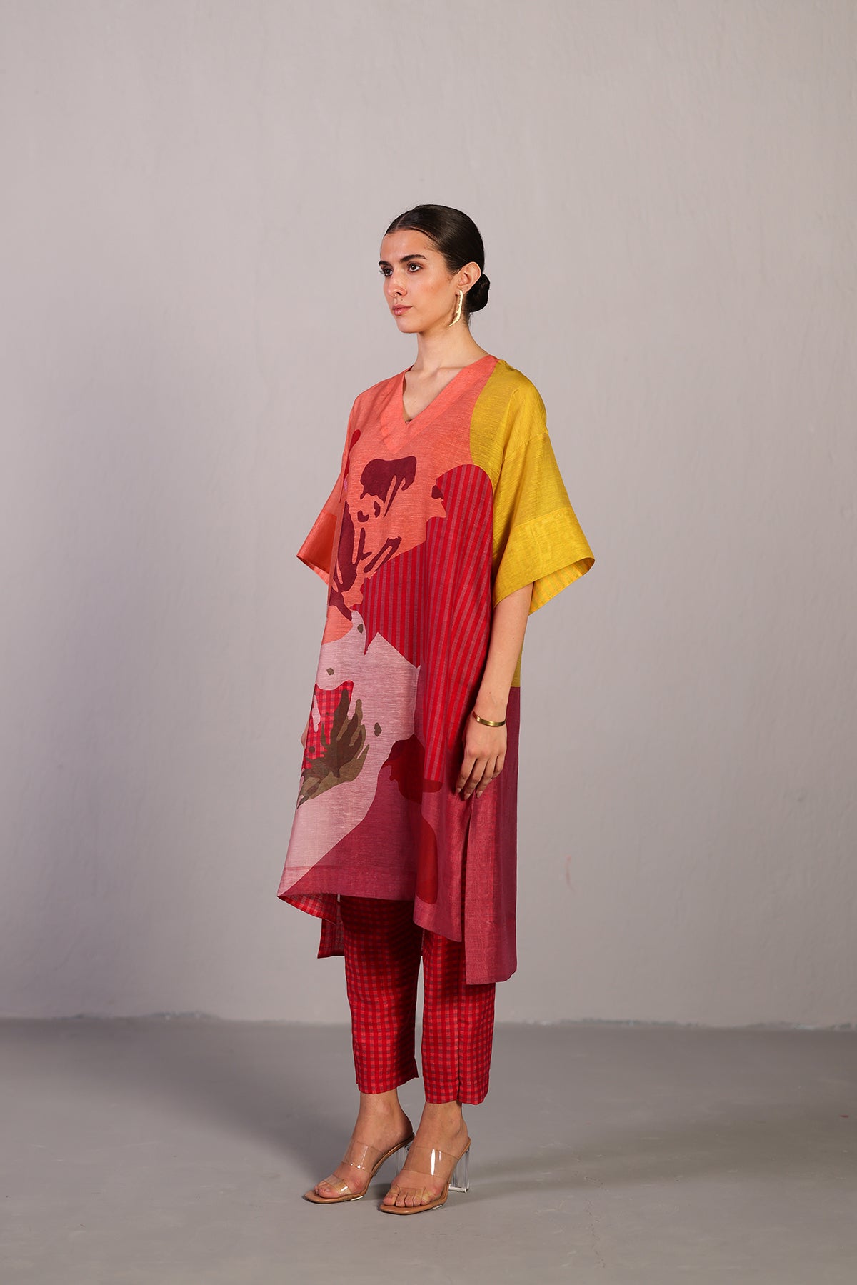 Bough Orange Red Kurta Set