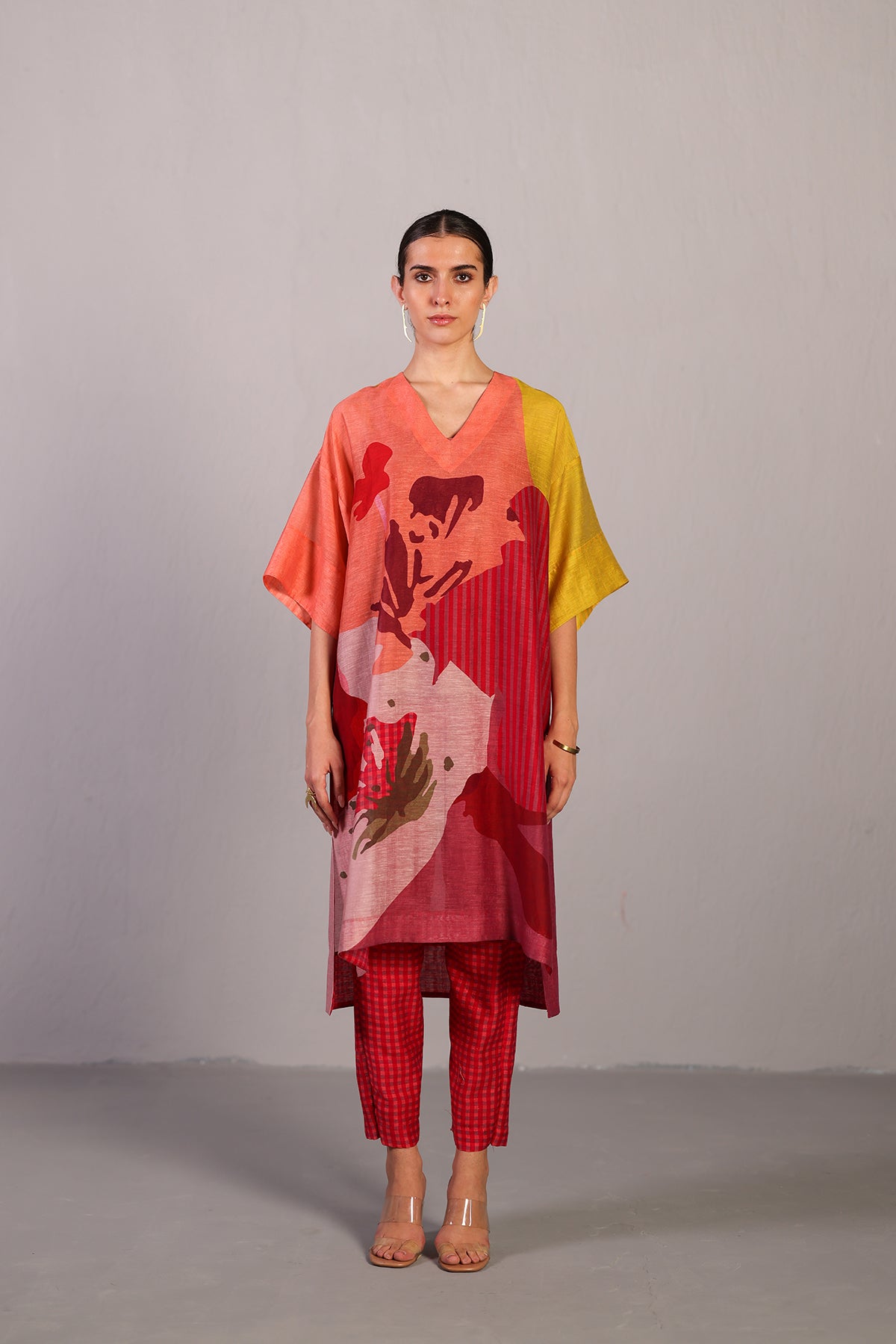 Bough Orange Red Kurta Set
