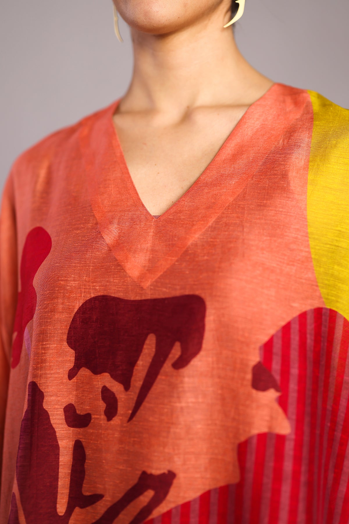 Bough Orange Red Kurta Set