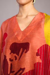 Bough Orange Red Kurta Set