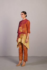 Diffuse Wine & Cream Kurta Set