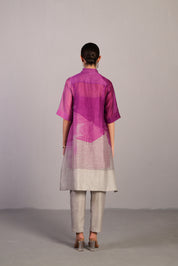 Diffuse Beetroot & Light Grey Kurta Set