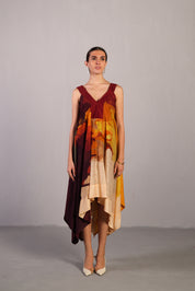 Diffuse Wine & Cream Dress