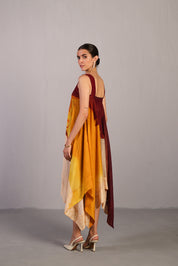 Diffuse Wine & Cream Dress