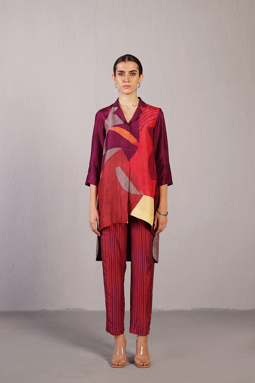 Blaze Wine & Red Co-ord Set