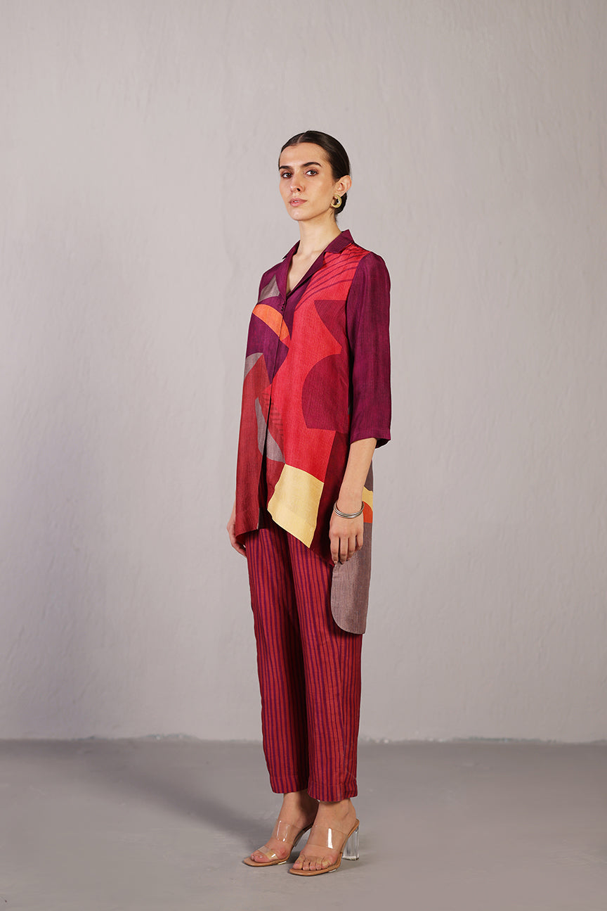 Blaze Wine & Red Co-ord Set