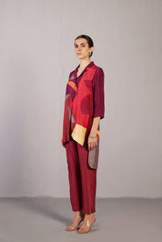 Blaze Wine & Red Co-ord Set