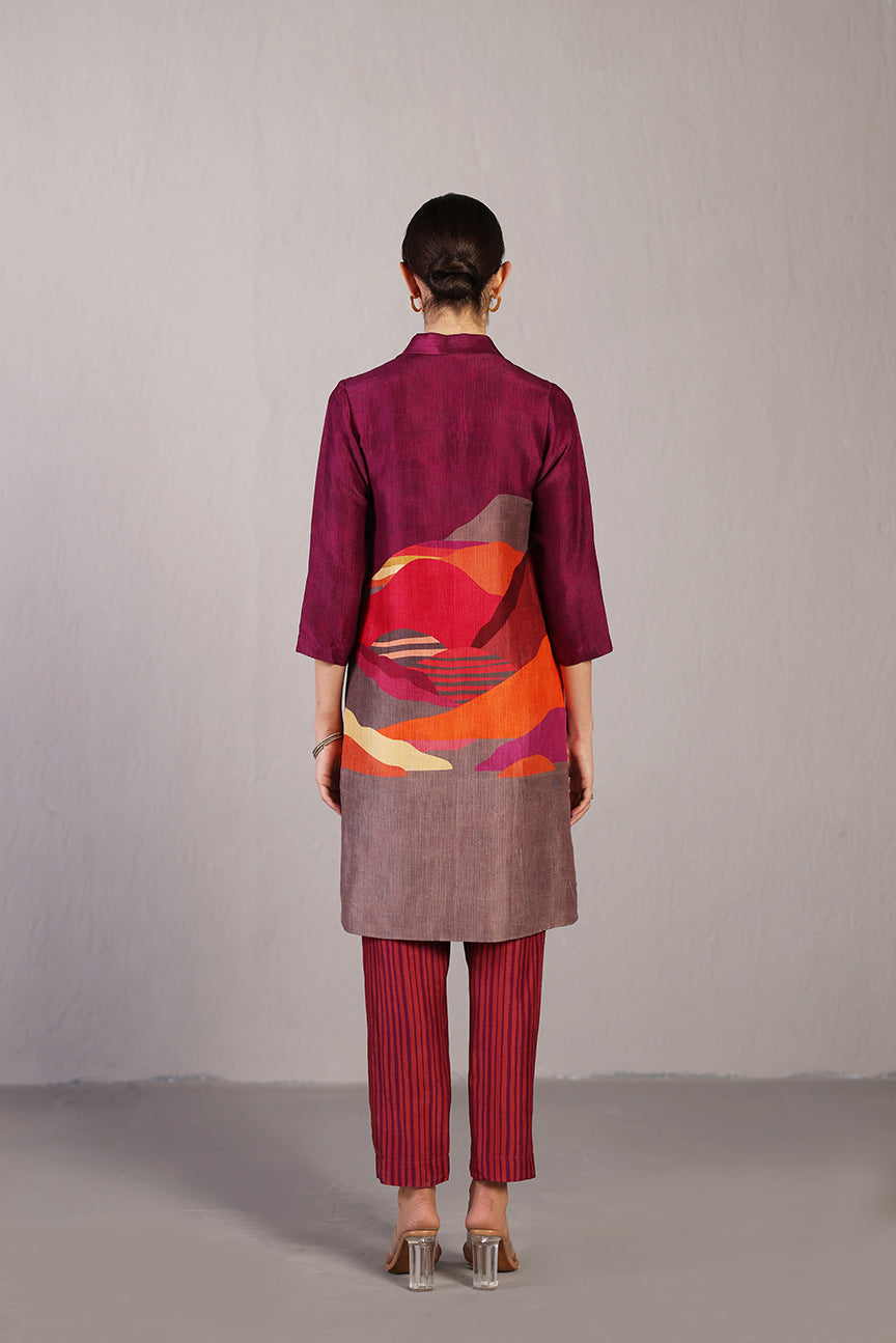 Blaze Wine & Red Co-ord Set