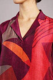 Blaze Wine & Red Co-ord Set
