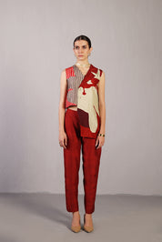 Floro Crimson Red Jacket Set