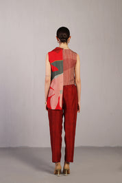 Floro Crimson Red Jacket Set