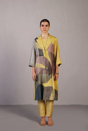 Whorl Yellow & Grey Kurta Set