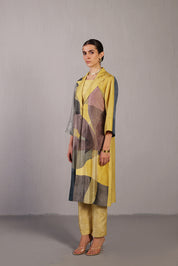 Whorl Yellow & Grey Kurta Set