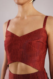 Whorl Brick Red Dress