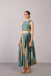 Patch Pine Green Skirt Set