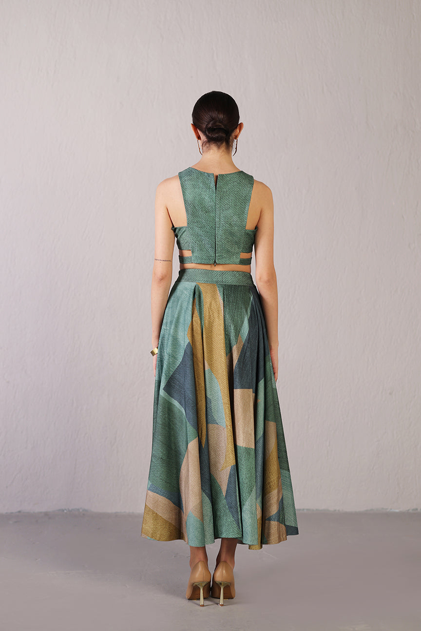 Patch Pine Green Skirt Set