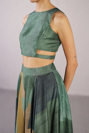 Patch Pine Green Skirt Set