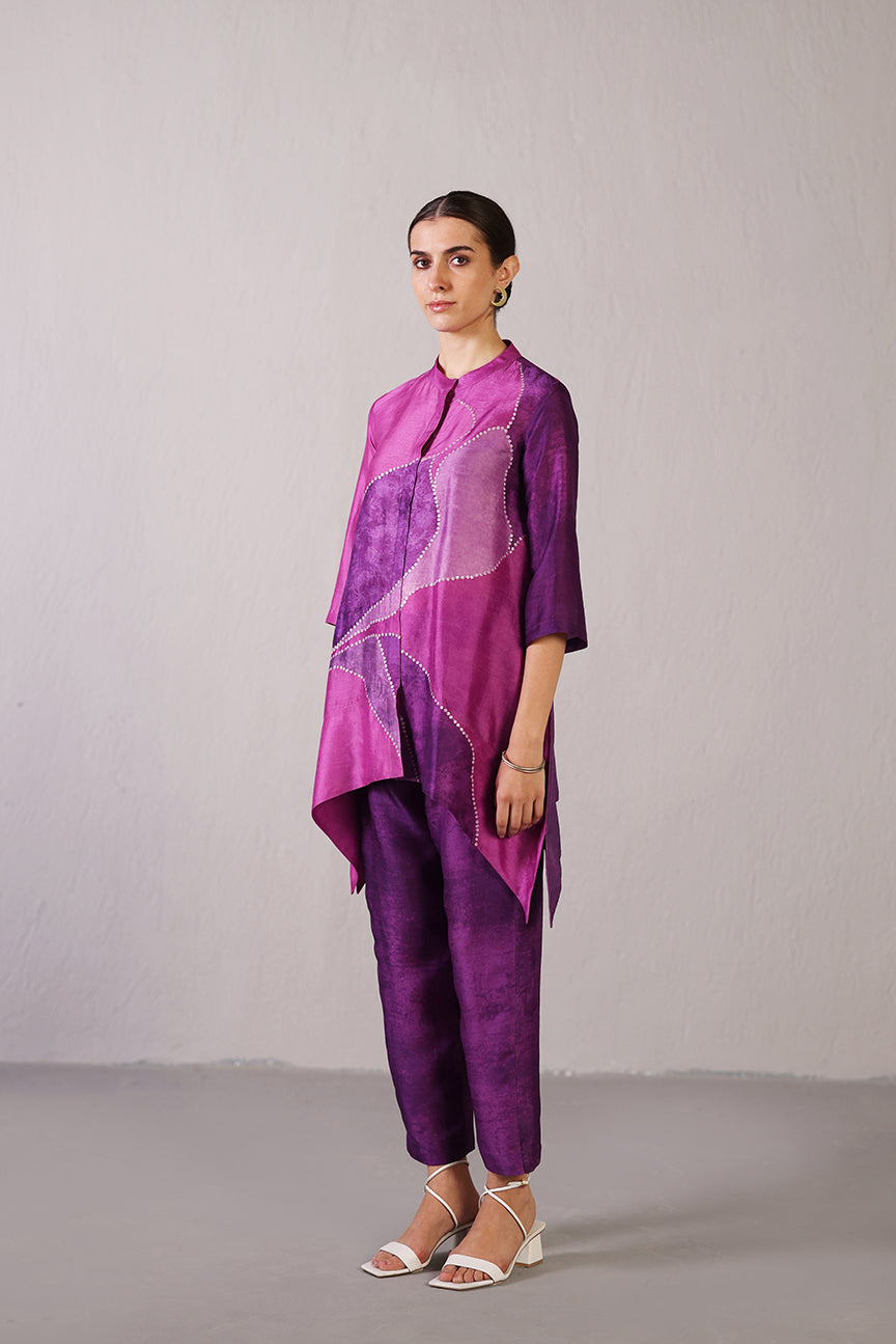 Flowna Pink & Purple Kurta Set