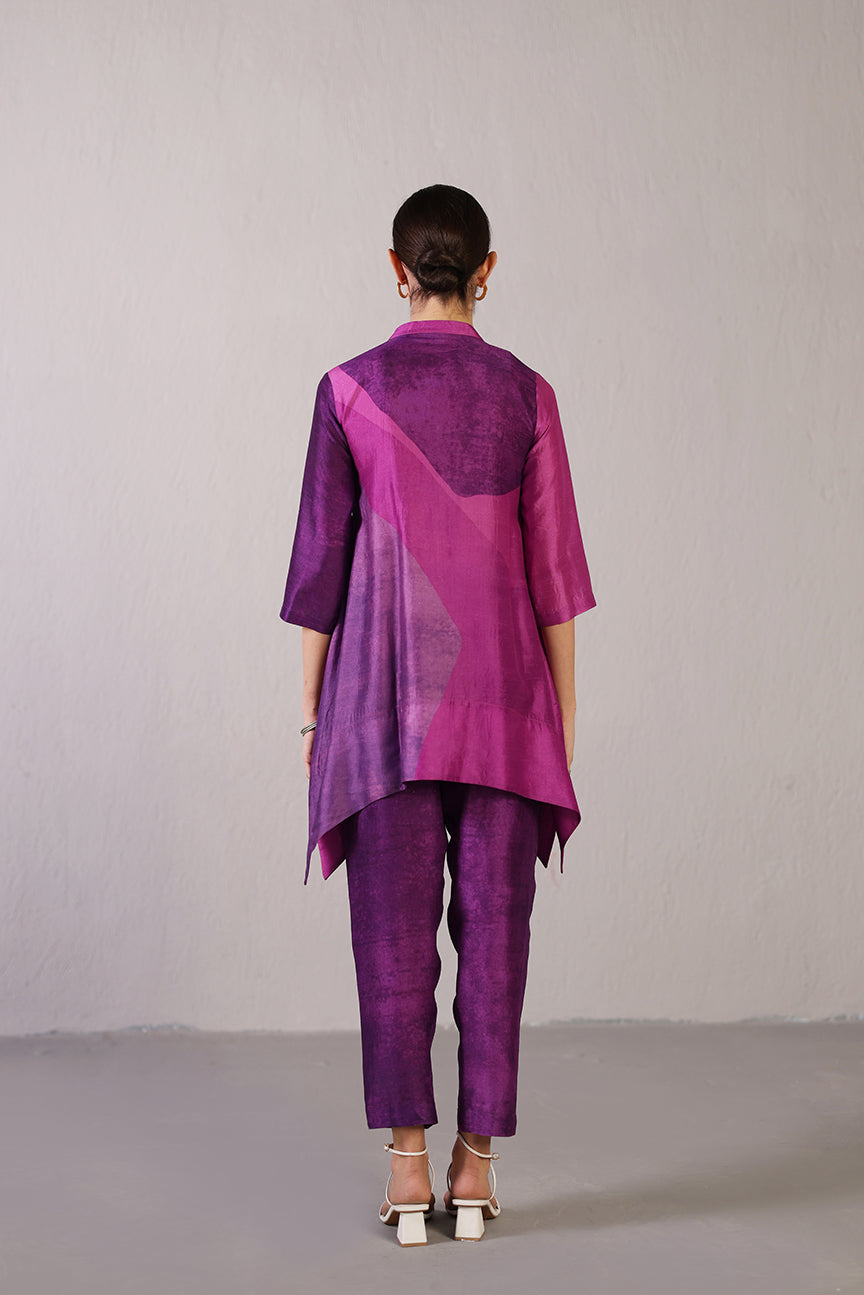 Flowna Pink & Purple Kurta Set