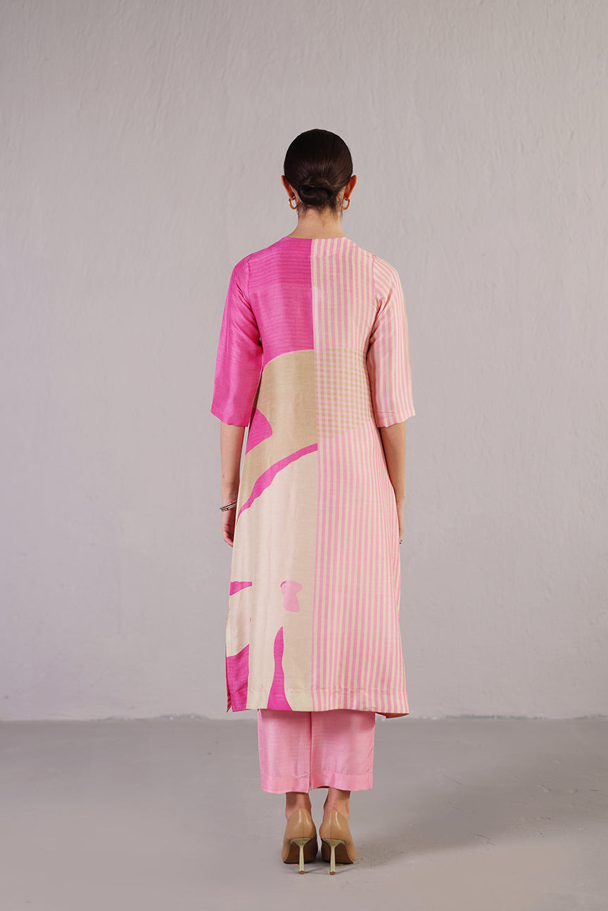 Floro Lemonade Pink Kurta Set