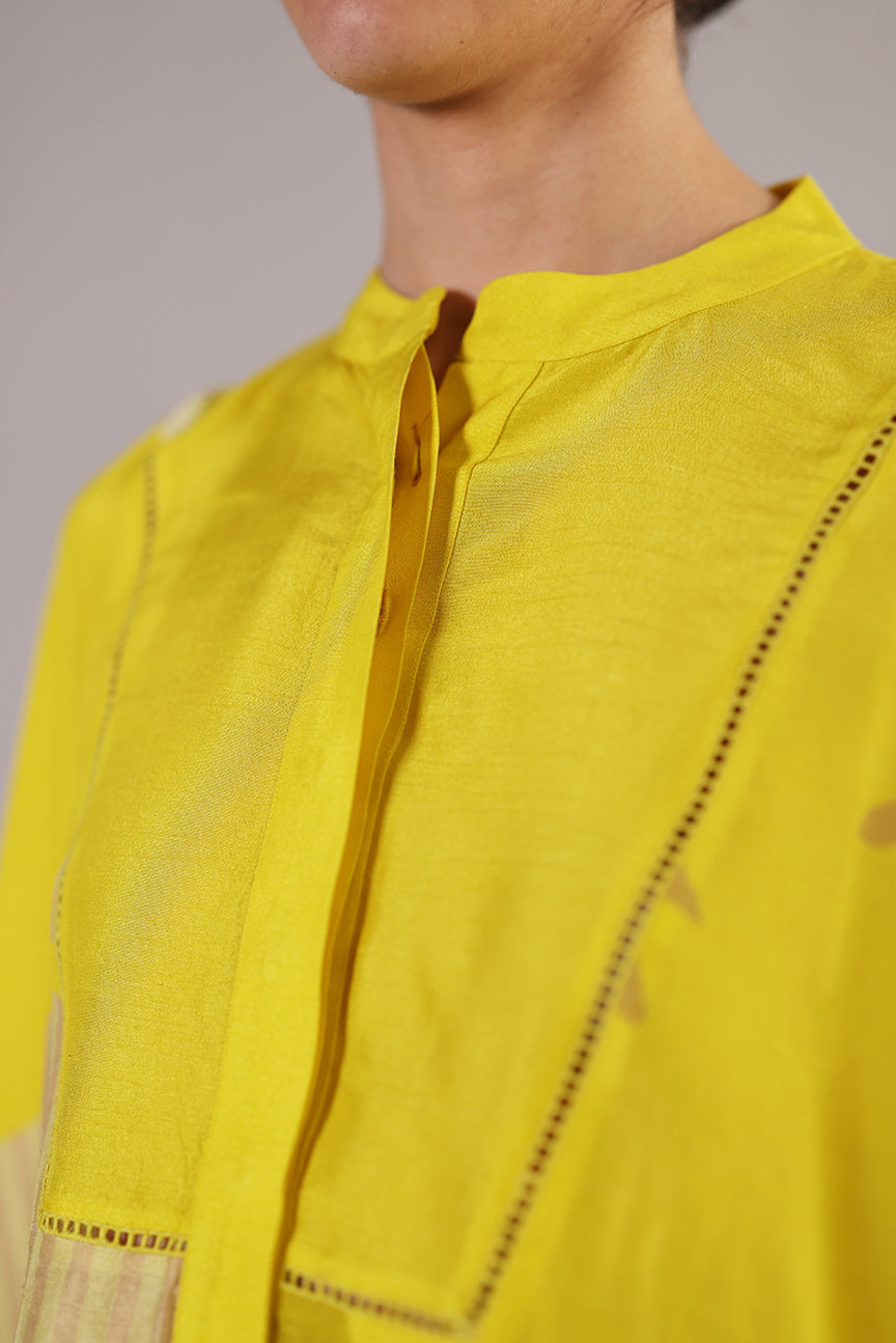 Stria Lemon Yellow Shorts Set