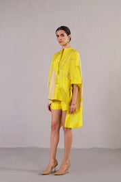 Stria Lemon Yellow Shorts Set