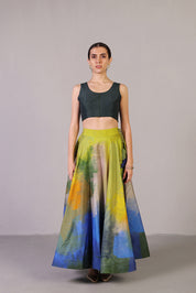 Swasha Blue & Lime Green Lehenga Set