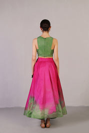 Swasha Green & Pink Lehenga Set