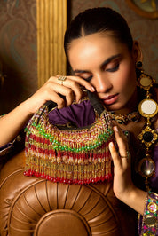 Faiza Boat Bag Gold Red