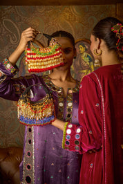 Faiza Boat Bag Gold Red