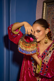 Faiza Boat Bag Gold Blue