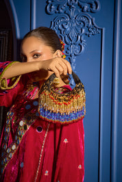 Faiza Boat Bag Gold Blue