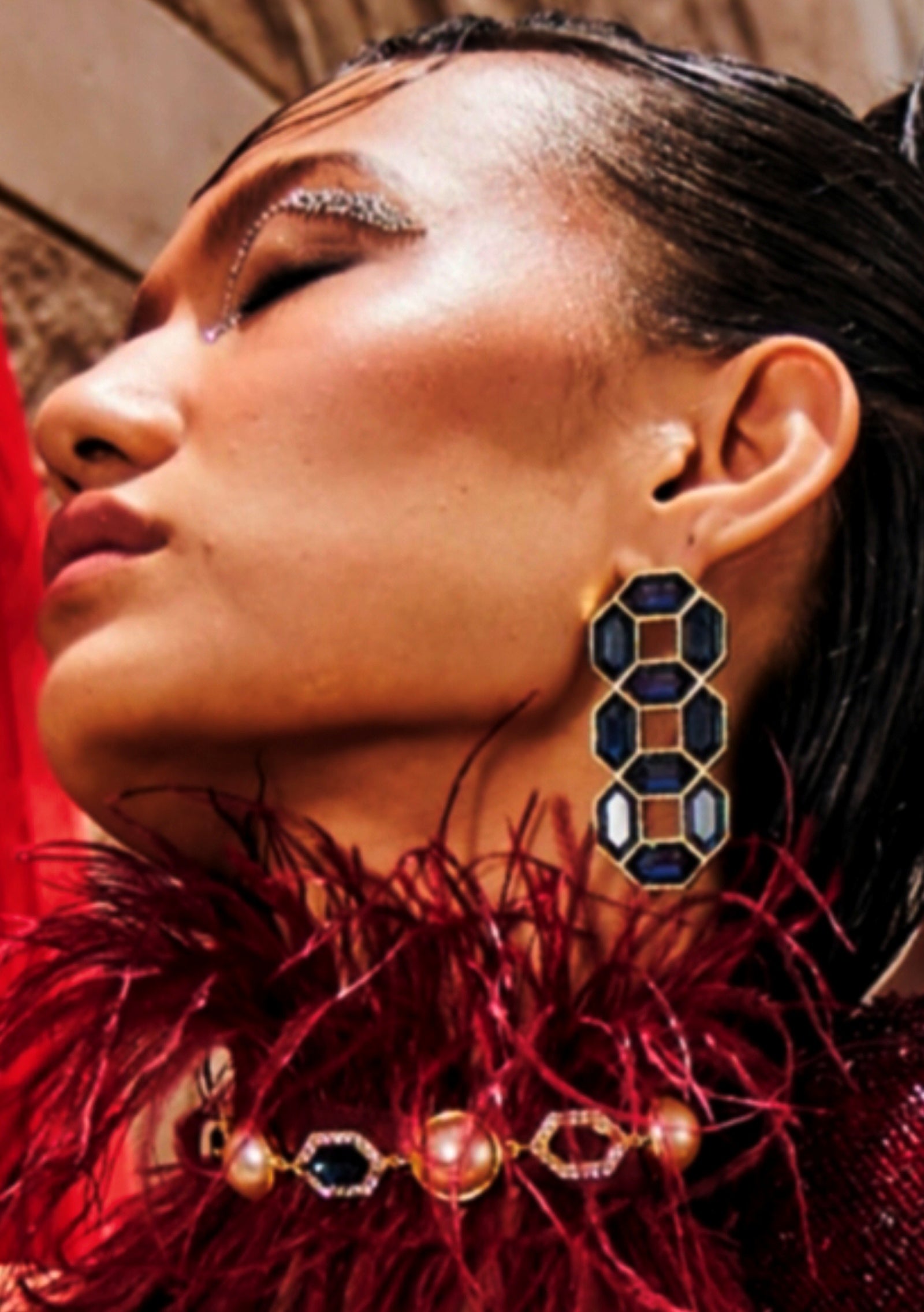Cavana Statement Studs Sapphire