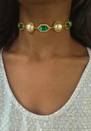 Cavi Pearl Choker Emerald