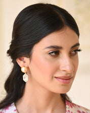 Cavi Drop Earrings White