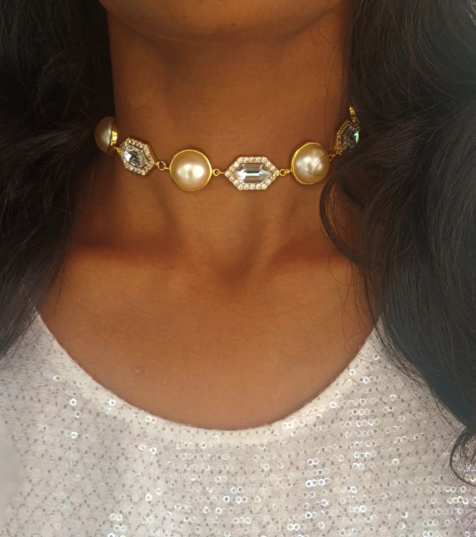 Cavi Pearl Choker White