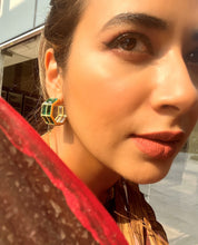 Chandelier Baguette Hoops Emerald