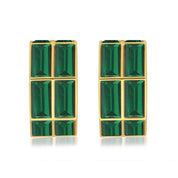 Chandelier Baguette Hoops Emerald