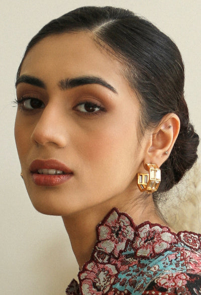 Chandelier Baguette Hoops Gold