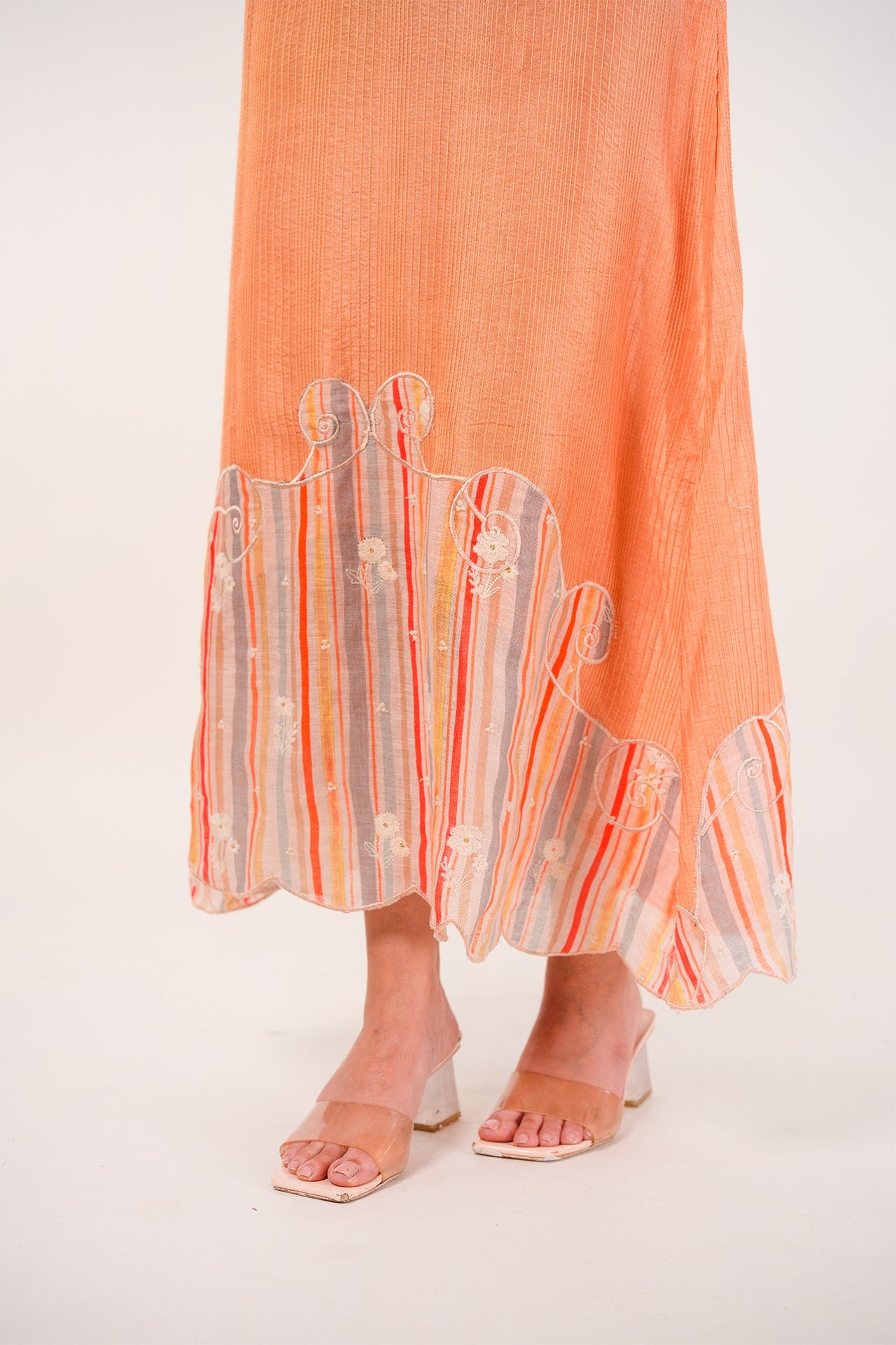 Sunlit Stripes Midi Dress