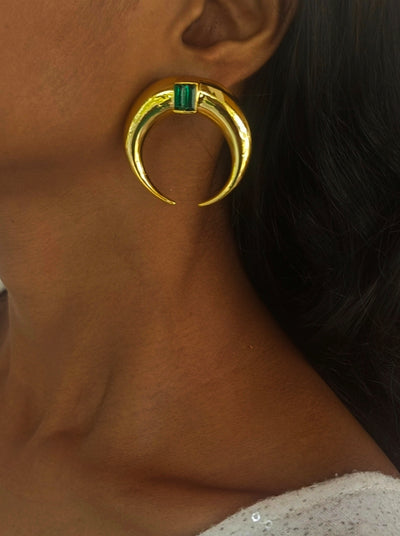 Copa Moon Earrings Emerald