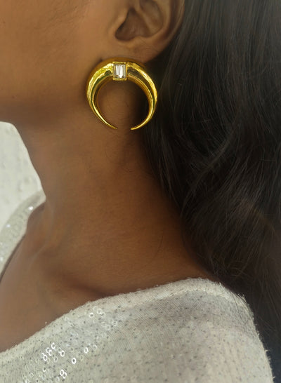 Copa Moon Earrings White