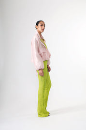 Barely Pink Cropped Puffer Jacket