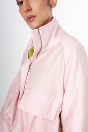 Barely Pink Cropped Puffer Jacket