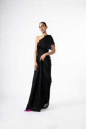 Black Thousand Crescents Saree