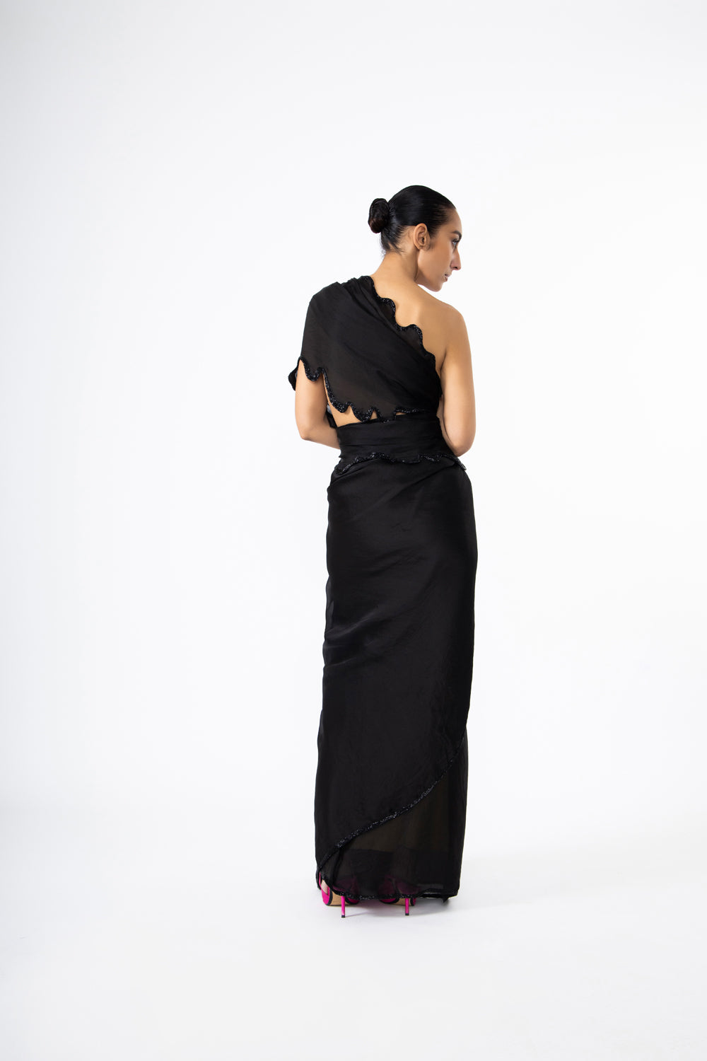 Black Thousand Crescents Saree
