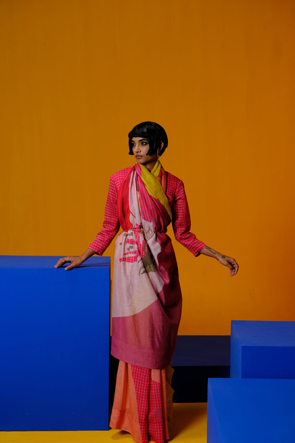Bough Orange Red Kurta Set